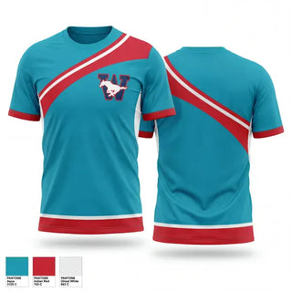Old School Cotton Feel Shirt, Tulare Mustangs, Swimming, Teamtime, Team time, sublimation, custom sports apparel, team uniforms, spirit wear, spiritwear, sports uniforms, custom shirts, team store, custom team store, fundraiser sports, apparel fundraiser