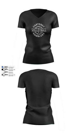 Womens Short Sleeve Vneck Shirt, Carteret Ramblers Volleyball, Women's Volleyball, Teamtime, Team time, sublimation, custom sports apparel, team uniforms, spirit wear, spiritwear, sports uniforms, custom shirts, team store, custom team store, fundraiser sports, apparel fundraiser