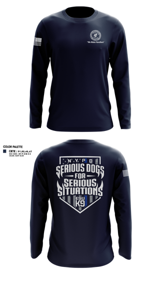 Long Sleeve Performance Shirt, NYPD ESU K9, Police, Teamtime, Team time, sublimation, custom sports apparel, team uniforms, spirit wear, spiritwear, sports uniforms, custom shirts, team store, custom team store, fundraiser sports, apparel fundraiser