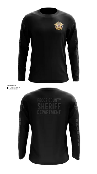 Long Sleeve Performance Shirt, Pecos County Sheriff’s Office, Police, Teamtime, Team time, sublimation, custom sports apparel, team uniforms, spirit wear, spiritwear, sports uniforms, custom shirts, team store, custom team store, fundraiser sports, apparel fundraiser