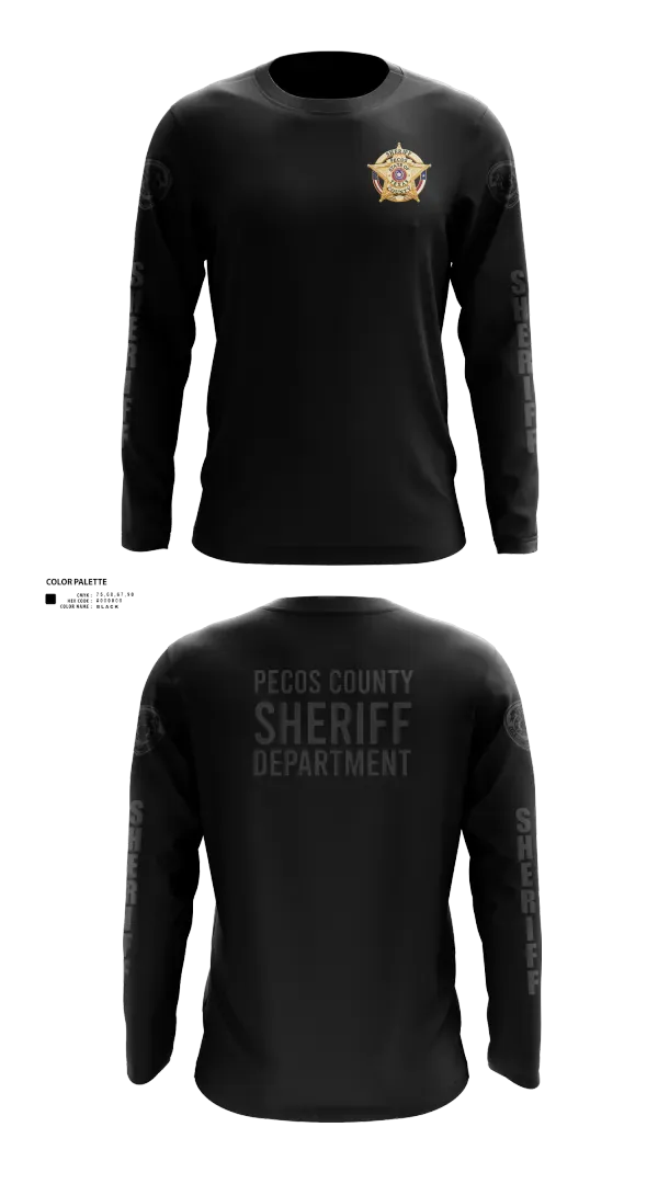 Long Sleeve Performance Shirt, Pecos County Sheriff’s Office, Police, Teamtime, Team time, sublimation, custom sports apparel, team uniforms, spirit wear, spiritwear, sports uniforms, custom shirts, team store, custom team store, fundraiser sports, apparel fundraiser