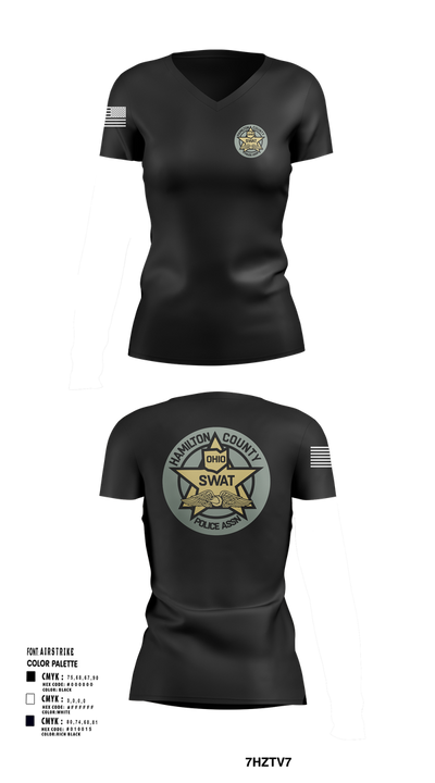 HCPA Swat 1437477 Women's Short Sleeve V-neck Shirt - 102