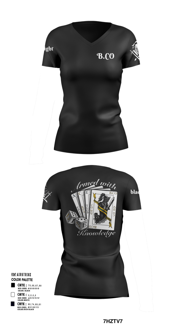 Womens Short Sleeve Vneck Shirt, Bravo Company 532ND Military Battalion, , Teamtime, Team time, sublimation, custom sports apparel, team uniforms, spirit wear, spiritwear, sports uniforms, custom shirts, team store, custom team store, fundraiser sports, apparel fundraiser