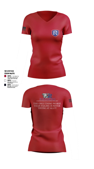 Womens Short Sleeve Vneck Shirt, RICS Raiders, Army, Teamtime, Team time, sublimation, custom sports apparel, team uniforms, spirit wear, spiritwear, sports uniforms, custom shirts, team store, custom team store, fundraiser sports, apparel fundraiser