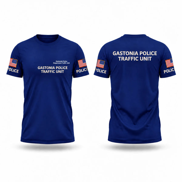 Gastonia Police Department Traffic Unit Old School Cotton Feel Shirt - 1