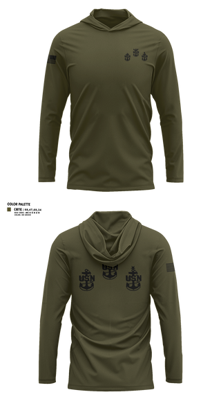Long Sleeve Hooded Sun Shirt, The GOAT Locker gear, Navy, Teamtime, Team time, sublimation, custom sports apparel, team uniforms, spirit wear, spiritwear, sports uniforms, custom shirts, team store, custom team store, fundraiser sports, apparel fundraiser
