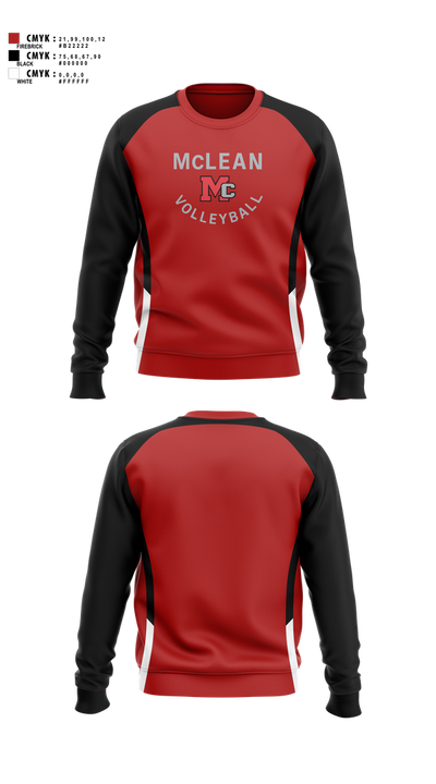 McLean Girls Volleyball 64290393 Crew Neck Sweatshirt - 1