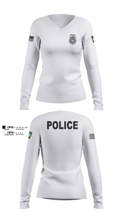 Colorado Springs Police Department 84978371 Women's Long Sleeve V-neck Shirt - 101