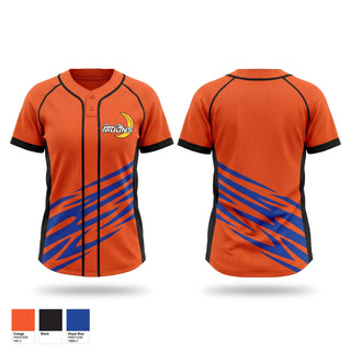 Two Button Softball Jersey, Sioux City Moons, Softball, Teamtime, Team time, sublimation, custom sports apparel, team uniforms, spirit wear, spiritwear, sports uniforms, custom shirts, team store, custom team store, fundraiser sports, apparel fundraiser