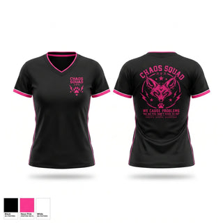 Womens Short Sleeve Vneck Shirt, Choas unit, E-Sports, Teamtime, Team time, sublimation, custom sports apparel, team uniforms, spirit wear, spiritwear, sports uniforms, custom shirts, team store, custom team store, fundraiser sports, apparel fundraiser