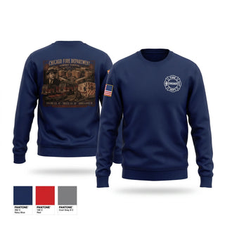Crew Neck Sweatshirt, Chicago Fire Department, Fire Department, Teamtime, Team time, sublimation, custom sports apparel, team uniforms, spirit wear, spiritwear, sports uniforms, custom shirts, team store, custom team store, fundraiser sports, apparel fundraiser