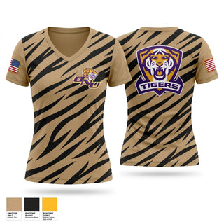 Womens Short Sleeve Vneck Shirt, Olivet Nazarene University, Army, Teamtime, Team time, sublimation, custom sports apparel, team uniforms, spirit wear, spiritwear, sports uniforms, custom shirts, team store, custom team store, fundraiser sports, apparel fundraiser