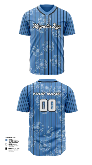Full Button Baseball Jersey, MAGNOLIA BOYS, Baseball, Teamtime, Team time, sublimation, custom sports apparel, team uniforms, spirit wear, spiritwear, sports uniforms, custom shirts, team store, custom team store, fundraiser sports, apparel fundraiser