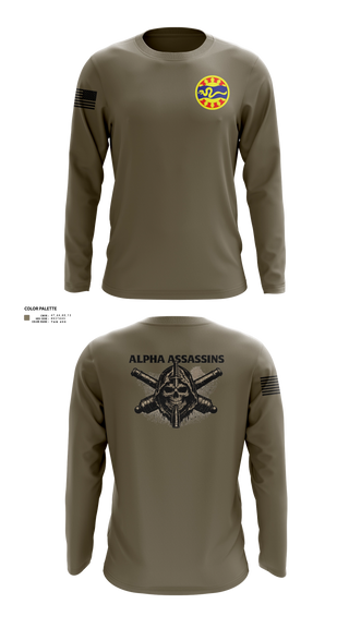 Long Sleeve Performance Shirt, 1-148 FA A Btry, National Guard, Teamtime, Team time, sublimation, custom sports apparel, team uniforms, spirit wear, spiritwear, sports uniforms, custom shirts, team store, custom team store, fundraiser sports, apparel fundraiser