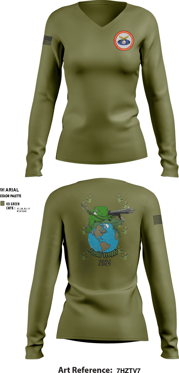Women's Long Sleeve Vneck Shirt, Fast Co 5th Plt, Marines, Teamtime, Team time, sublimation, custom sports apparel, team uniforms, spirit wear, spiritwear, sports uniforms, custom shirts, team store, custom team store, fundraiser sports, apparel fundraiser