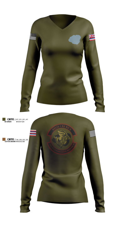 150th Electromagnetic Warfare Squadron 66679137 Women's Long Sleeve V-neck Shirt - 3