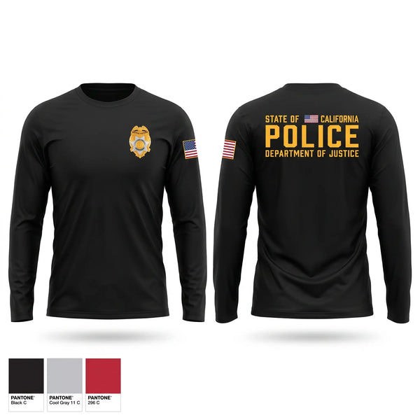 Long Sleeve Performance Shirt, CA DOJ, Police, Teamtime, Team time, sublimation, custom sports apparel, team uniforms, spirit wear, spiritwear, sports uniforms, custom shirts, team store, custom team store, fundraiser sports, apparel fundraiser