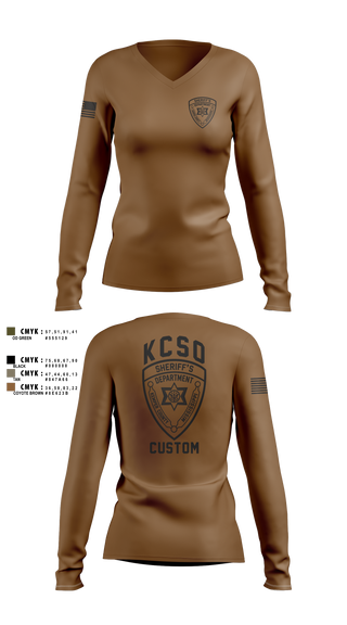 Womens Long Sleeve Vneck Shirt, Kemper County Sheriff’s Office, Police, Teamtime, Team time, sublimation, custom sports apparel, team uniforms, spirit wear, spiritwear, sports uniforms, custom shirts, team store, custom team store, fundraiser sports, apparel fundraiser