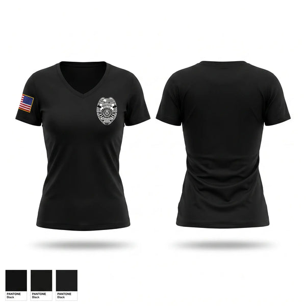 Womens Short Sleeve Vneck Shirt, Presidio Police Department, Police, Teamtime, Team time, sublimation, custom sports apparel, team uniforms, spirit wear, spiritwear, sports uniforms, custom shirts, team store, custom team store, fundraiser sports, apparel fundraiser