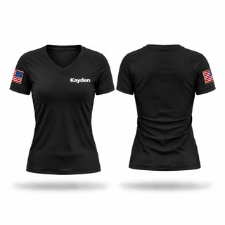 Womens Short Sleeve Vneck Shirt, Kayden, Fire Department, Teamtime, Team time, sublimation, custom sports apparel, team uniforms, spirit wear, spiritwear, sports uniforms, custom shirts, team store, custom team store, fundraiser sports, apparel fundraiser