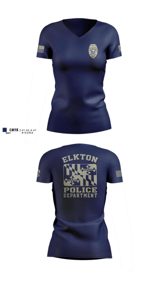 Womens Short Sleeve Vneck Shirt, Elkton Police Department, Police, Teamtime, Team time, sublimation, custom sports apparel, team uniforms, spirit wear, spiritwear, sports uniforms, custom shirts, team store, custom team store, fundraiser sports, apparel fundraiser