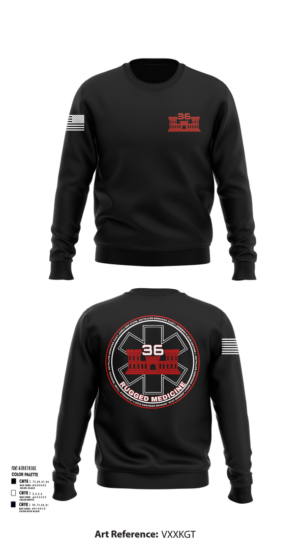 Crew Neck Sweatshirt, 36 Engineer Brigade, Army, Teamtime, Team time, sublimation, custom sports apparel, team uniforms, spirit wear, spiritwear, sports uniforms, custom shirts, team store, custom team store, fundraiser sports, apparel fundraiser