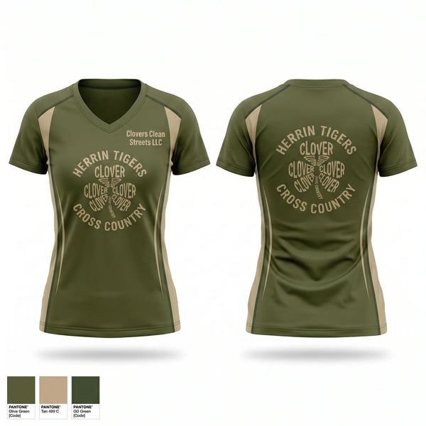 Womens Short Sleeve Vneck Shirt, Clovers Clean Streets LLC, , Teamtime, Team time, sublimation, custom sports apparel, team uniforms, spirit wear, spiritwear, sports uniforms, custom shirts, team store, custom team store, fundraiser sports, apparel fundraiser