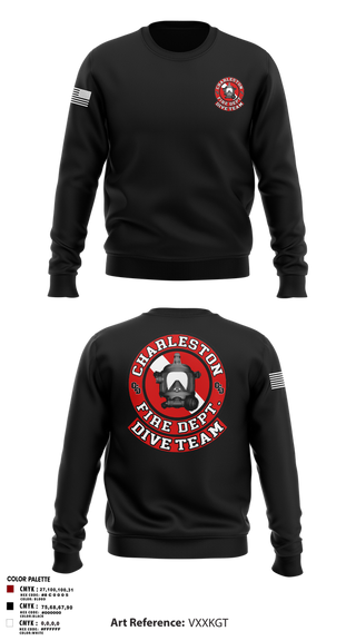 Crew Neck Sweatshirt, Charleston Fire Dept Dive Team, Fire Department, Teamtime, Team time, sublimation, custom sports apparel, team uniforms, spirit wear, spiritwear, sports uniforms, custom shirts, team store, custom team store, fundraiser sports, apparel fundraiser