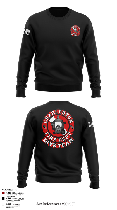 Charleston Fire Dept Dive Team 94862858 Crew Neck Sweatshirt - 2