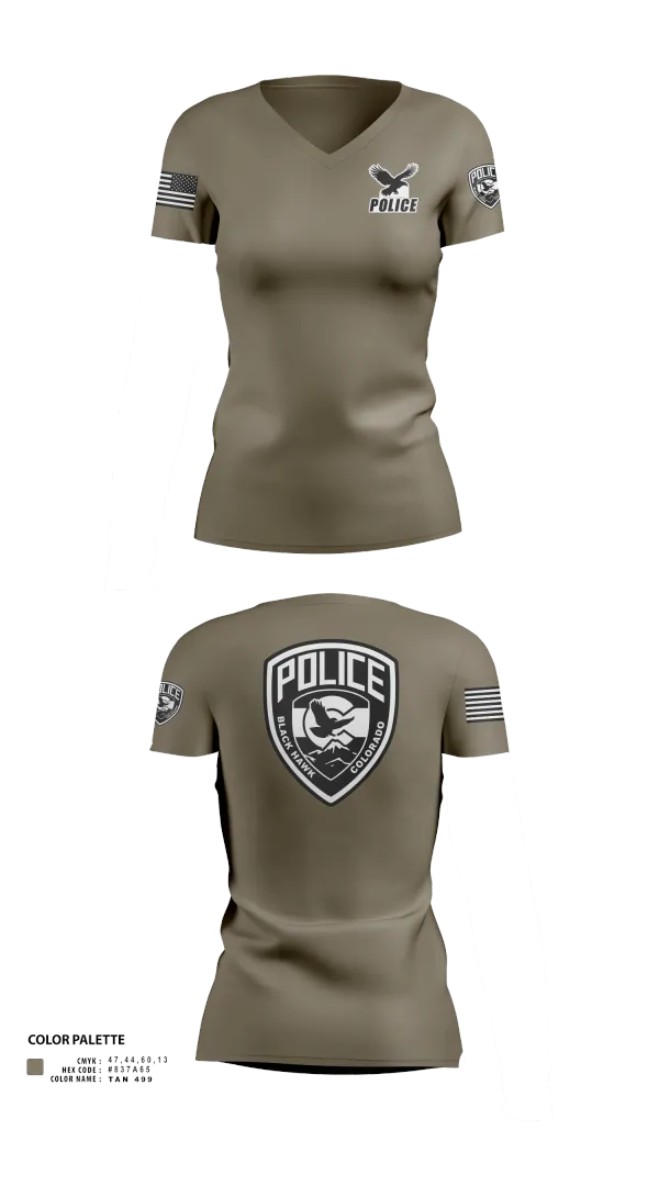 Blackhawk Police 55681281 Women's Short Sleeve V-neck Shirt - 22