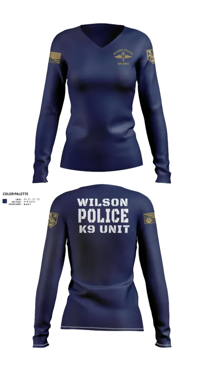 K9  Women's Long Sleeve V-neck Shirt - 2