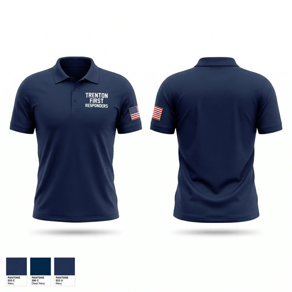 Short Sleeve Performance Polo, Trenton First Responders, EMS/EMT, Teamtime, Team time, sublimation, custom sports apparel, team uniforms, spirit wear, spiritwear, sports uniforms, custom shirts, team store, custom team store, fundraiser sports, apparel fundraiser
