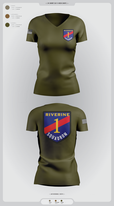 Riverine Squadron One 81663688 Women's Short Sleeve V-neck Shirt - 3