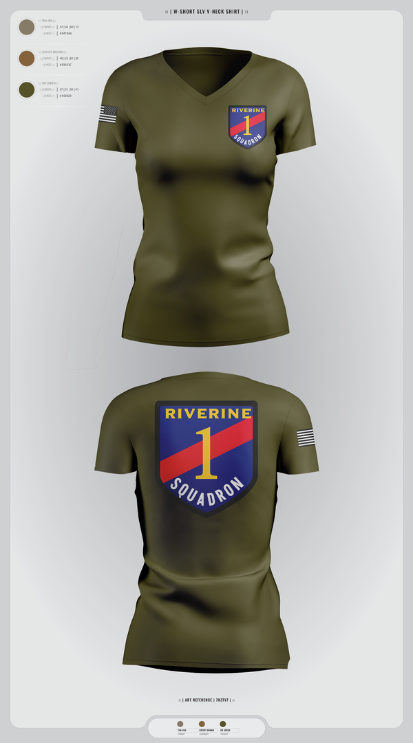 Womens Short Sleeve Vneck Shirt, Riverine Squadron One, , Teamtime, Team time, sublimation, custom sports apparel, team uniforms, spirit wear, spiritwear, sports uniforms, custom shirts, team store, custom team store, fundraiser sports, apparel fundraiser