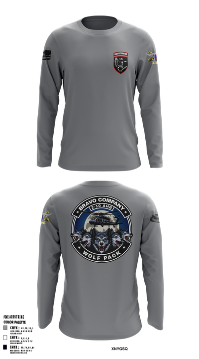 2-10 AHB Knighthawks 14380811 Long Sleeve Performance Shirt 14
