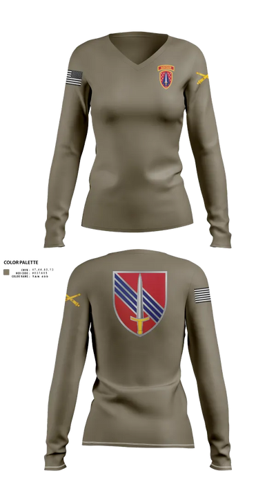HHB 4th BN, 3rd SFAB 1949375 Women's Long Sleeve V-neck Shirt - 21