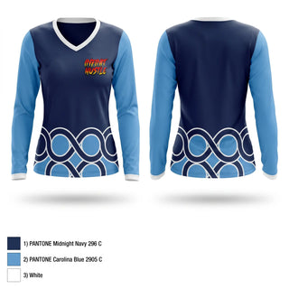 Womens Long Sleeve Vneck Shirt, GRIDIRON, , Teamtime, Team time, sublimation, custom sports apparel, team uniforms, spirit wear, spiritwear, sports uniforms, custom shirts, team store, custom team store, fundraiser sports, apparel fundraiser