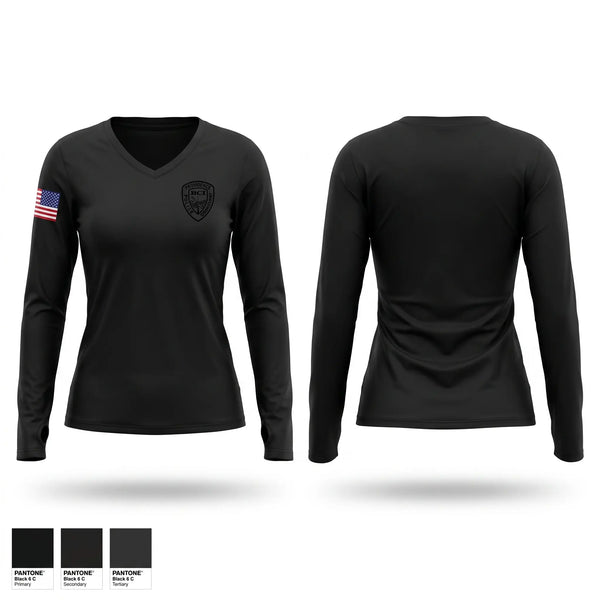 Womens Long Sleeve Vneck Shirt, Providence Police BCI, Police, Teamtime, Team time, sublimation, custom sports apparel, team uniforms, spirit wear, spiritwear, sports uniforms, custom shirts, team store, custom team store, fundraiser sports, apparel fundraiser