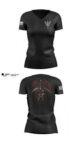 Womens Short Sleeve Vneck Shirt, B. CO, 112th SIG BN, Army, Teamtime, Team time, sublimation, custom sports apparel, team uniforms, spirit wear, spiritwear, sports uniforms, custom shirts, team store, custom team store, fundraiser sports, apparel fundraiser