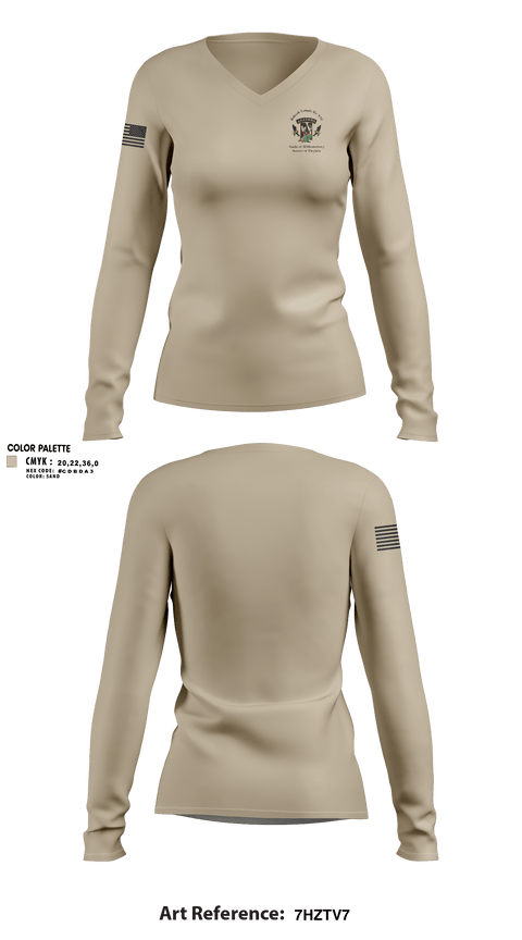 Womens Long Sleeve Vneck Shirt, Nabeeh Temple #260, Army, Teamtime, Team time, sublimation, custom sports apparel, team uniforms, spirit wear, spiritwear, sports uniforms, custom shirts, team store, custom team store, fundraiser sports, apparel fundraiser