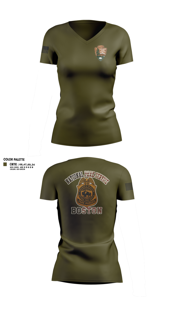 National Park Rangers Women's Short Sleeve V-neck Shirt - 11