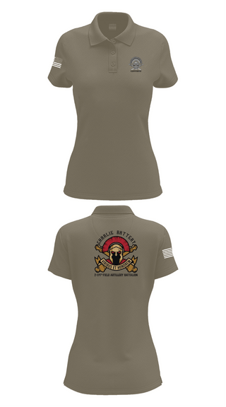 Womens Short Sleeve Performance Polo, Charlie BTRY 2-114th FA, , Teamtime, Team time, sublimation, custom sports apparel, team uniforms, spirit wear, spiritwear, sports uniforms, custom shirts, team store, custom team store, fundraiser sports, apparel fundraiser