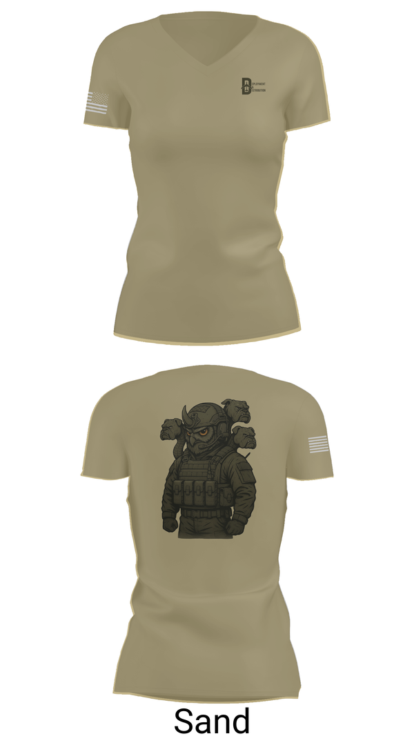 Womens Short Sleeve Vneck Shirt, Deployment & Distribution Flight, , Teamtime, Team time, sublimation, custom sports apparel, team uniforms, spirit wear, spiritwear, sports uniforms, custom shirts, team store, custom team store, fundraiser sports, apparel fundraiser