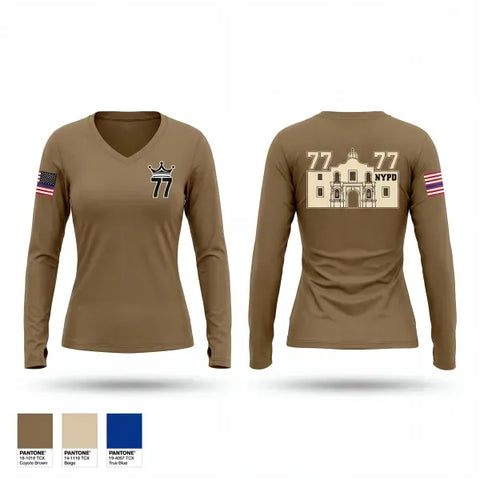 Womens Long Sleeve Vneck Shirt, 77 Pct, Police, Teamtime, Team time, sublimation, custom sports apparel, team uniforms, spirit wear, spiritwear, sports uniforms, custom shirts, team store, custom team store, fundraiser sports, apparel fundraiser