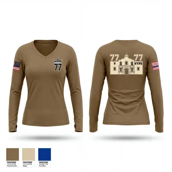 Womens Long Sleeve Vneck Shirt, 77 Pct, Police, Teamtime, Team time, sublimation, custom sports apparel, team uniforms, spirit wear, spiritwear, sports uniforms, custom shirts, team store, custom team store, fundraiser sports, apparel fundraiser