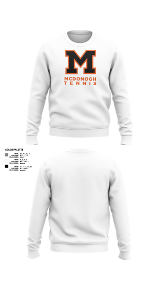 Crew Neck Sweatshirt, Mcdonogh Girls Tennis, Tennis, Teamtime, Team time, sublimation, custom sports apparel, team uniforms, spirit wear, spiritwear, sports uniforms, custom shirts, team store, custom team store, fundraiser sports, apparel fundraiser