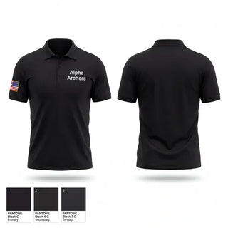 Short Sleeve Performance Polo, Alpha Archers, Army, Teamtime, Team time, sublimation, custom sports apparel, team uniforms, spirit wear, spiritwear, sports uniforms, custom shirts, team store, custom team store, fundraiser sports, apparel fundraiser