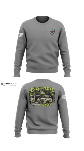 Crew Neck Sweatshirt, East Side Fire Department (Belleville), Fire Department, Teamtime, Team time, sublimation, custom sports apparel, team uniforms, spirit wear, spiritwear, sports uniforms, custom shirts, team store, custom team store, fundraiser sports, apparel fundraiser