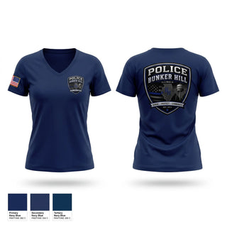 Womens Short Sleeve Vneck Shirt, Bunker Hill Police, Police, Teamtime, Team time, sublimation, custom sports apparel, team uniforms, spirit wear, spiritwear, sports uniforms, custom shirts, team store, custom team store, fundraiser sports, apparel fundraiser