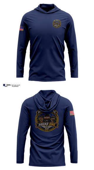 Long Sleeve hooded sunshirt, BMPD 1ST SQAUD, Police, Teamtime, Team time, sublimation, custom sports apparel, team uniforms, spirit wear, spiritwear, sports uniforms, custom shirts, team store, custom team store, fundraiser sports, apparel fundraiser